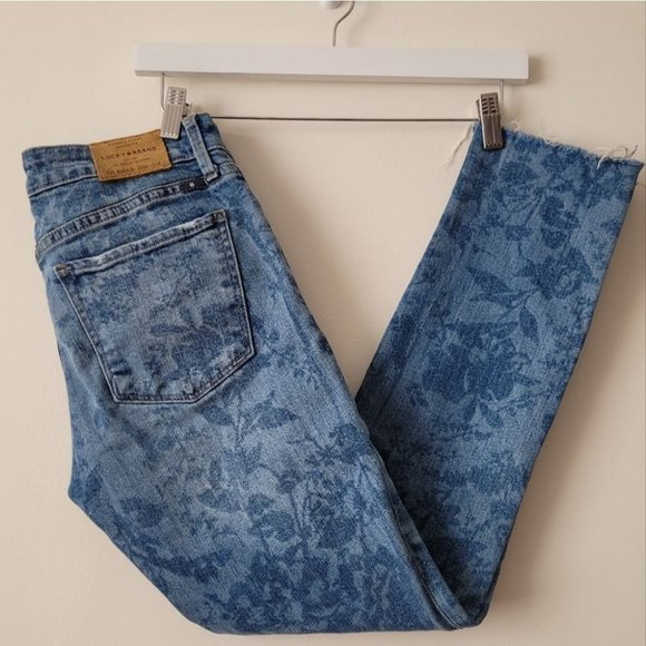 LUCKY Brand Lolita Mid Rise Skinny Jeans All Over Floral Acid Wash Size 2 / 26 - Picture 2 of 13